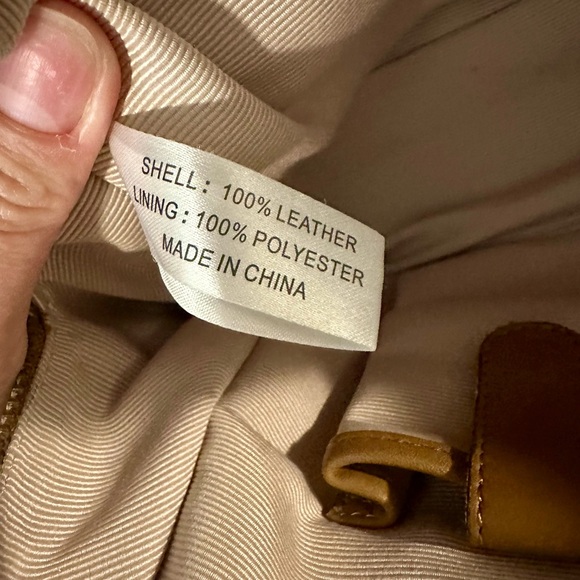 Talbots - Tan Leather Handbag with Gold Buckles - Amazing Condition! - Picture 8 of 10